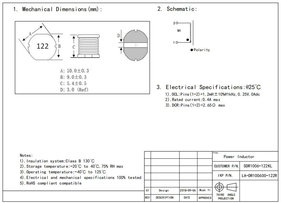 Inductor del poder de SMD SMT