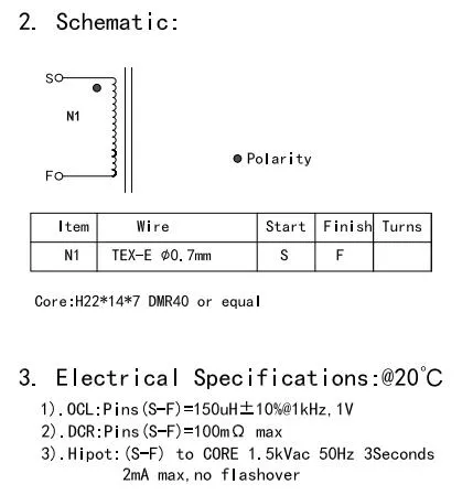Inductor de estrangulamiento de modo común estándar 21AWG para máquina de soldadura