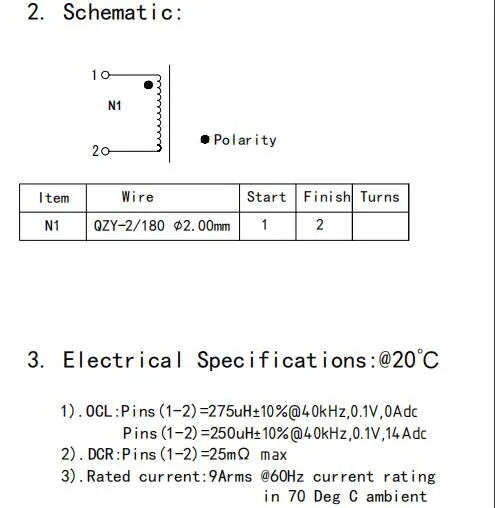 Inductor de estrangulamiento de modo común estándar para conductor LED