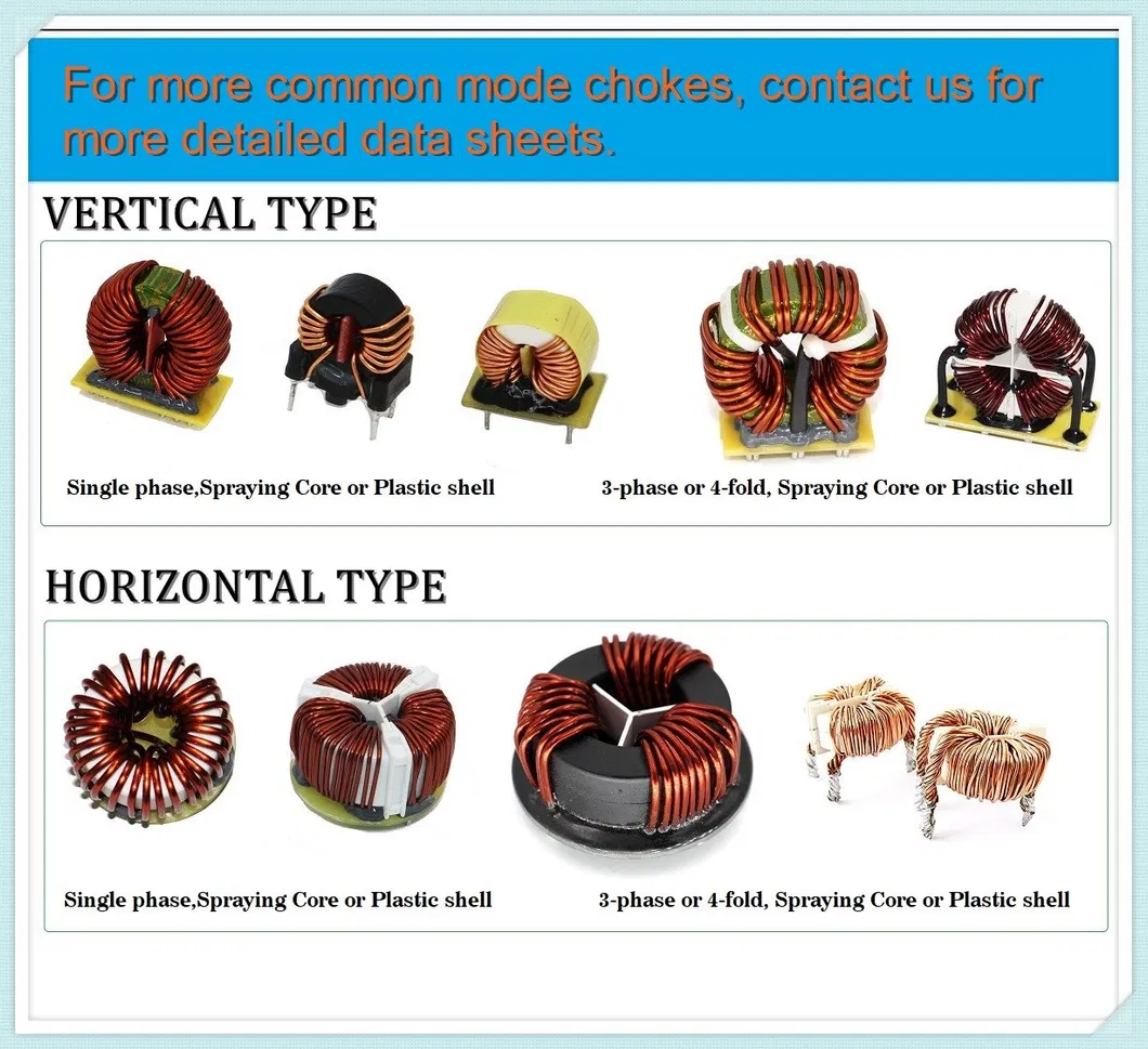 Inductor de bobina de estrangulamiento de modo común vertical