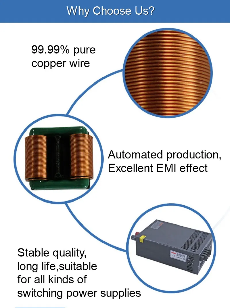 Inductor Ikp Variable Cartón y bandeja UC Tipo de estrangulamiento bobina de modo común
