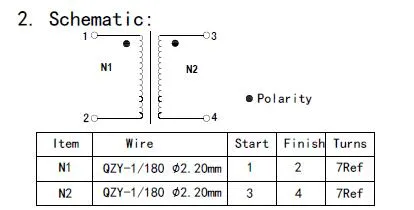 Inductor de potencia de modo común de núcleo nanocristalino, inductancia de 2,5 mh