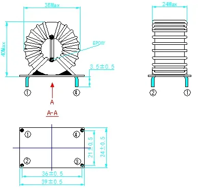 Inductor de bobina de modo común con base