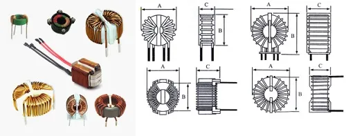 Inductor de modo común de filtro de núcleo de ferrita