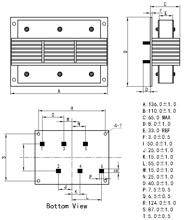 Tht bobina de estrangulamiento de modo común de baja frecuencia para inversor solar