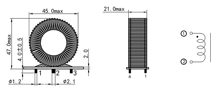 Inductor de bobina de estrangulamiento de modo diferencial de alambre Litz de núcleo de Sendust toroidal