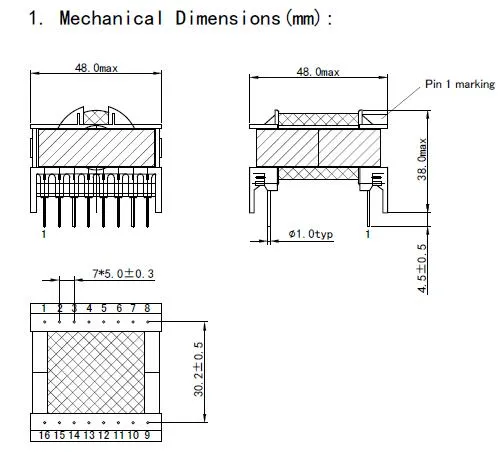 Transformador de alimentación con conmutación de retroalimentación de alta frecuencia Transformador eléctrico 12V Etd34